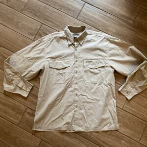 Simms Long Sleeve Button Down Shirt Hunting Fishing Vented Men Large